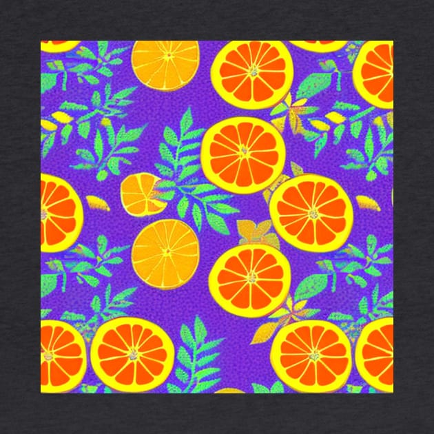 Oranges on a purple background by LeahHa